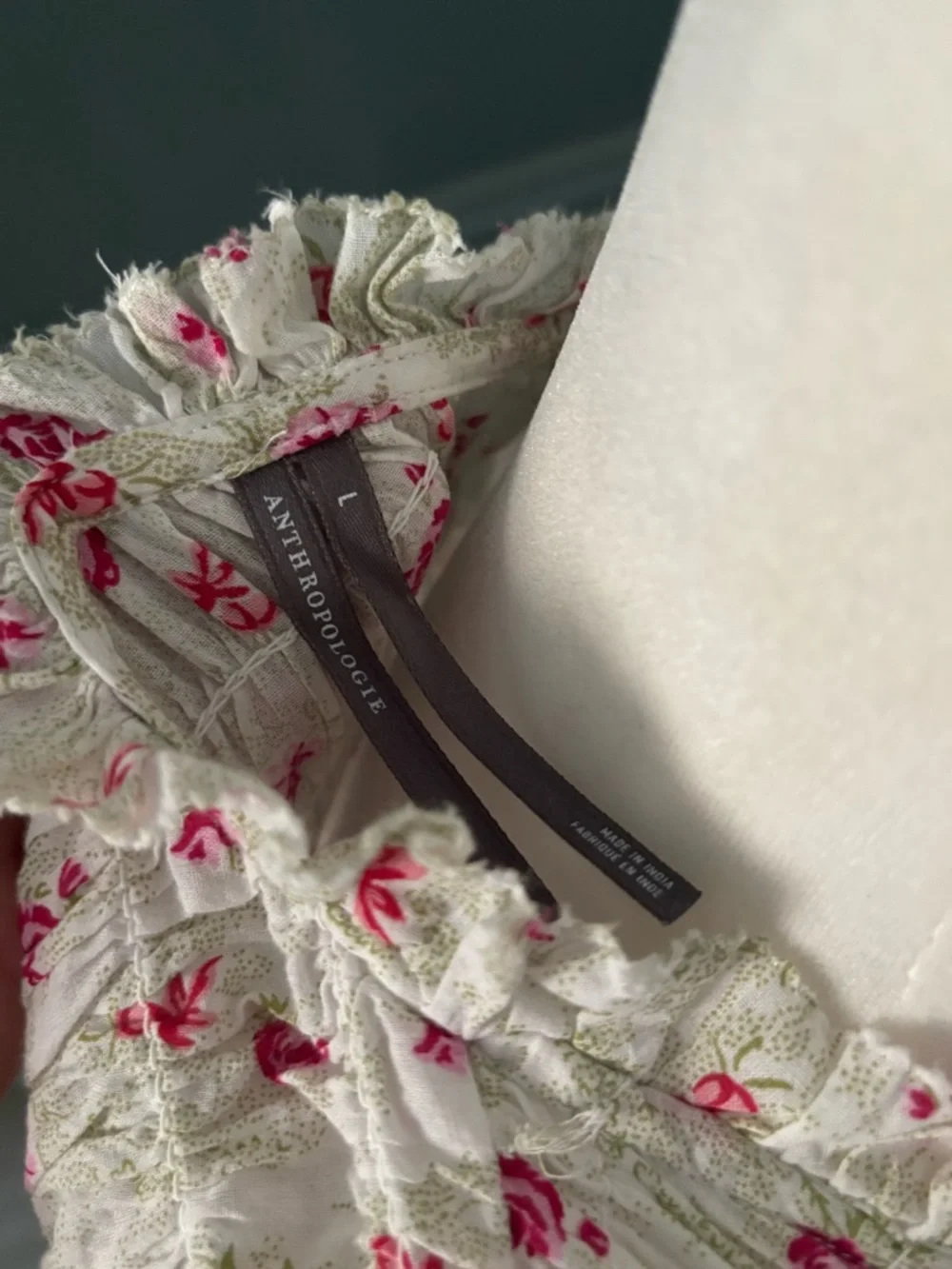 Anthropologie Ruched-Sleeve Smocked Blouse- NWOT